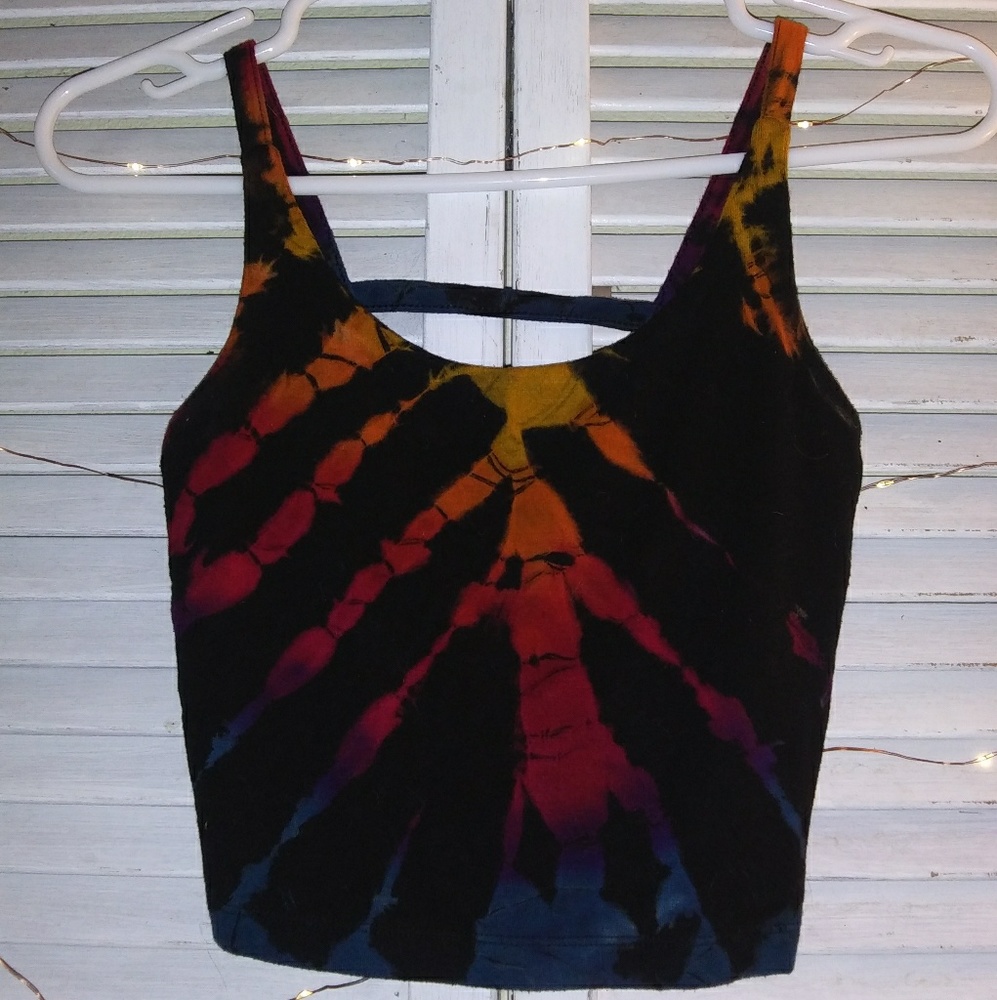 Skeleton Tie-Dyed Crop Top